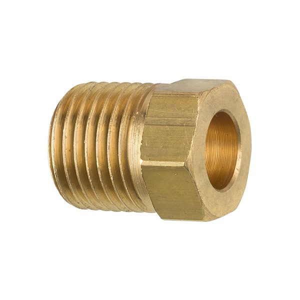 Ags Brass Tube Nut, 1/4 Tube (7/16-24 Inverted), 1/bag BLF-65B